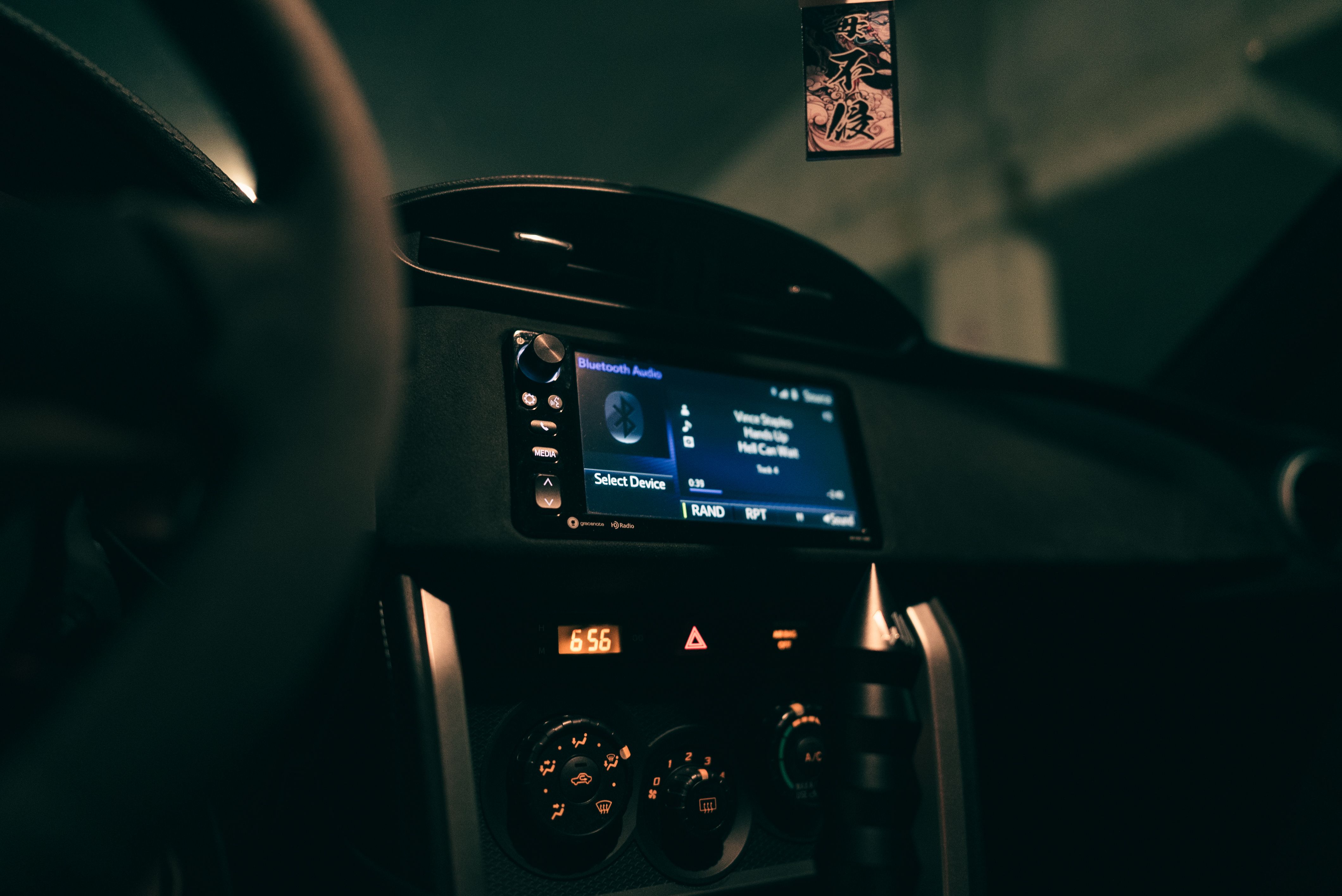 Tableau De Bord Intérieur De Voiture Avec Affichage Du Système Audio