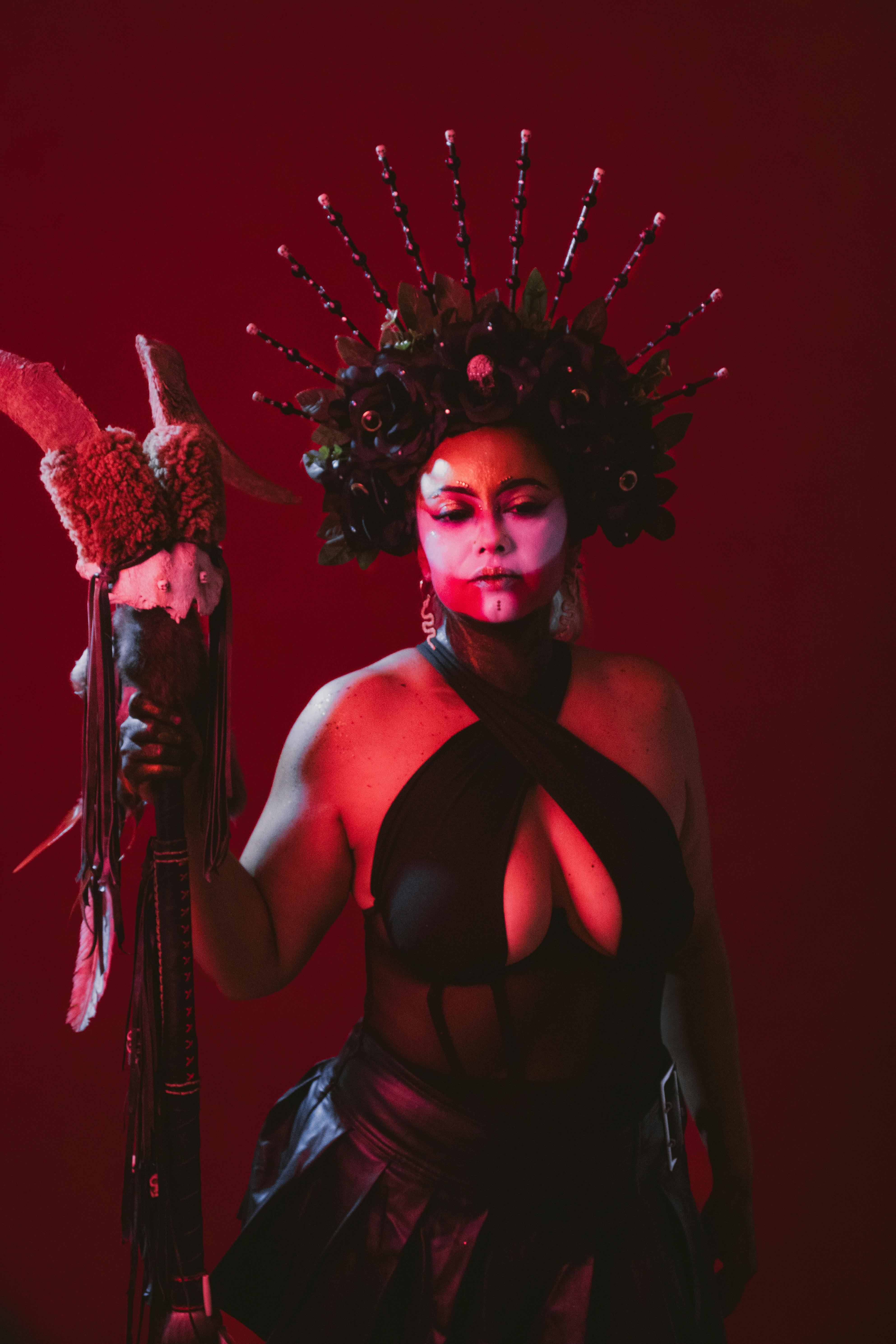 Dramatic Portrait of a Woman in Ethereal Costume