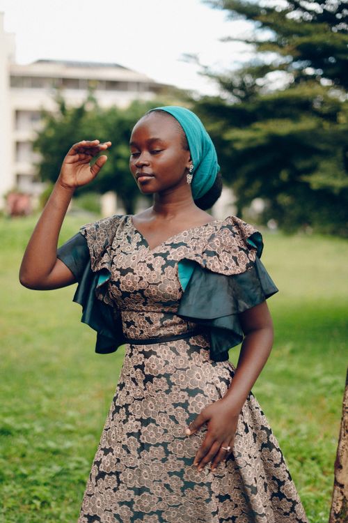 Elegant Nigerian Woman Outdoors in Traditional Dress Free Stock Photo Elegant Nigerian Woman Outdoors in Traditional Dress Free Stock Photo