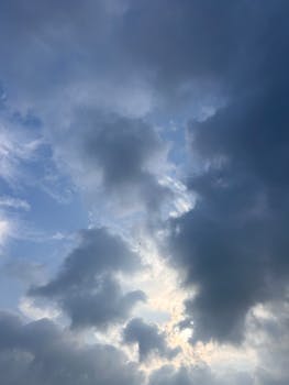 Captivating view of moody clouds over Varkala, Kerala showcasing natural beauty and coastal atmosphere.