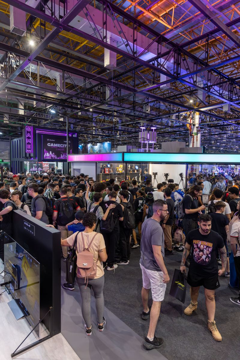 Busy trade show floor