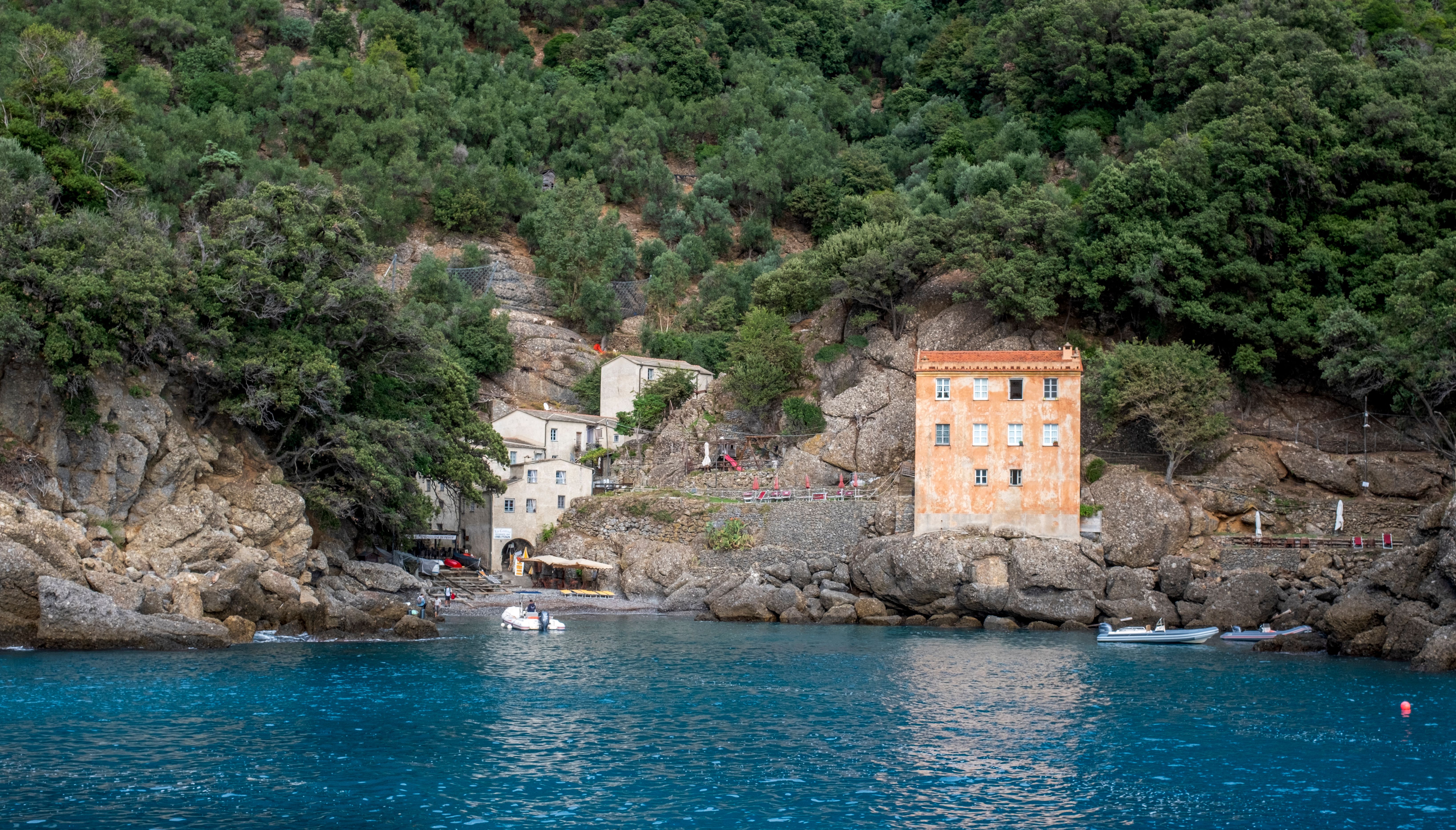 Scenic coastal view of Portofino National Park with cliffs and sea