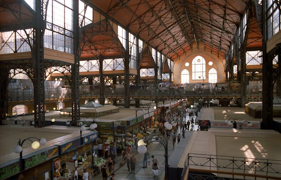 Explore the vibrant interior of Budapest's Great Market Hall, a bustling hub for locals and tourists.