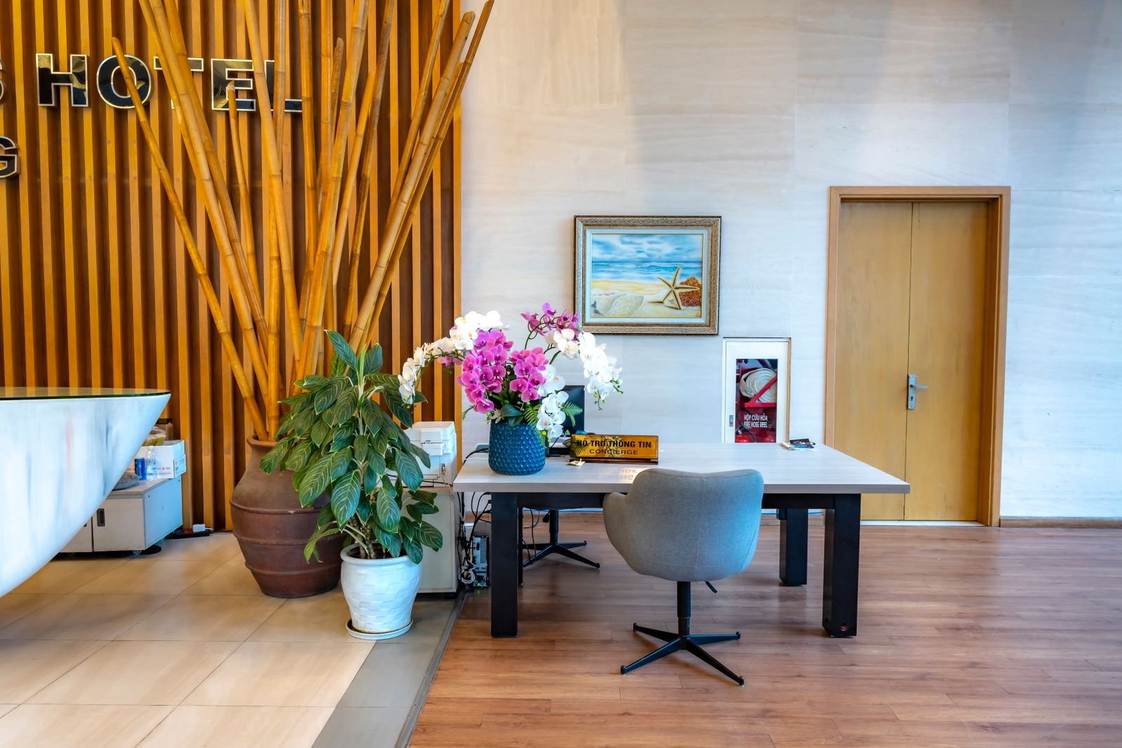 Modern hotel lobby