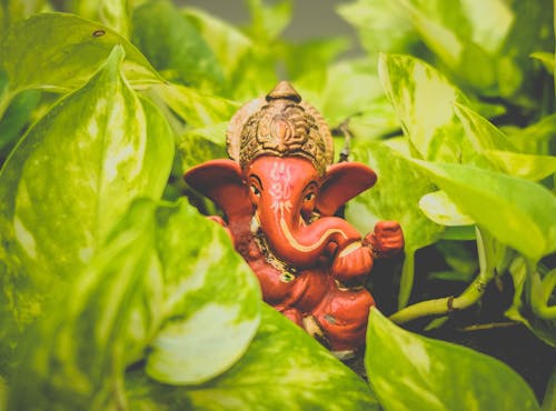 Red Ganesha Figurine