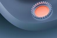 Abstract Geometric 3D Render with Orange Accent