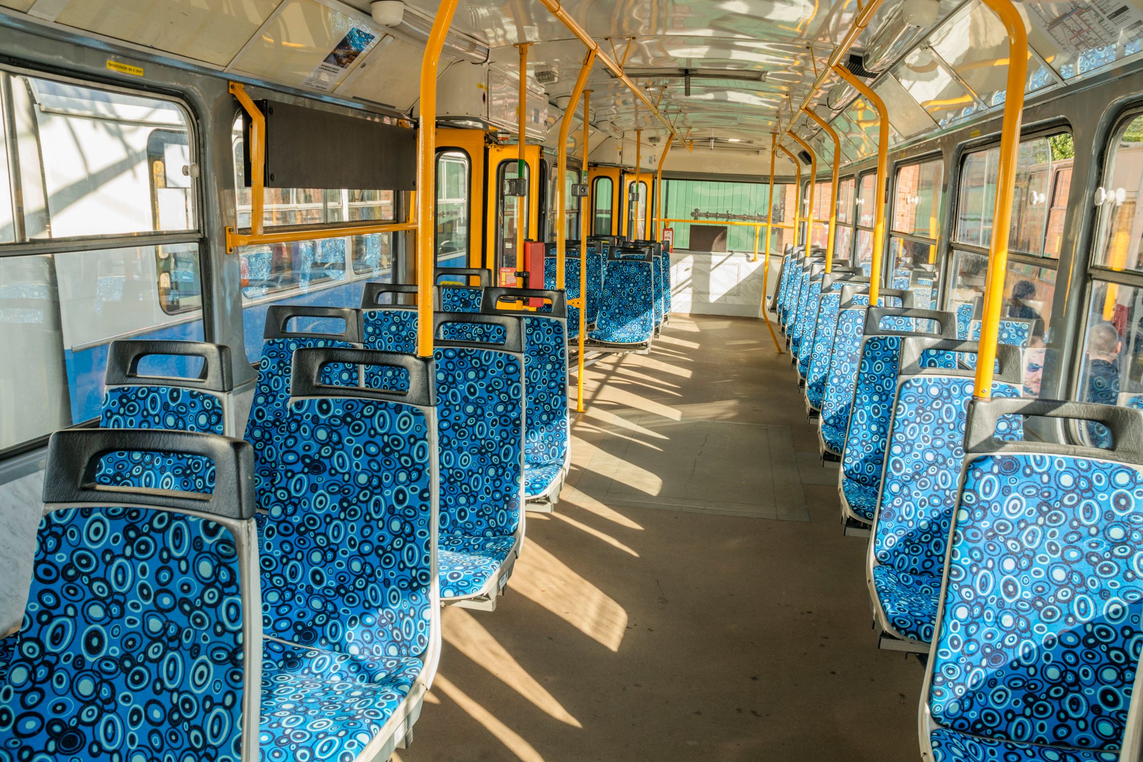 Sunny Day Inside Empty Wrocław Tram Interior · Free Stock Photo