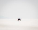 Mustang on Bonneville Salt Flats Desert Drive