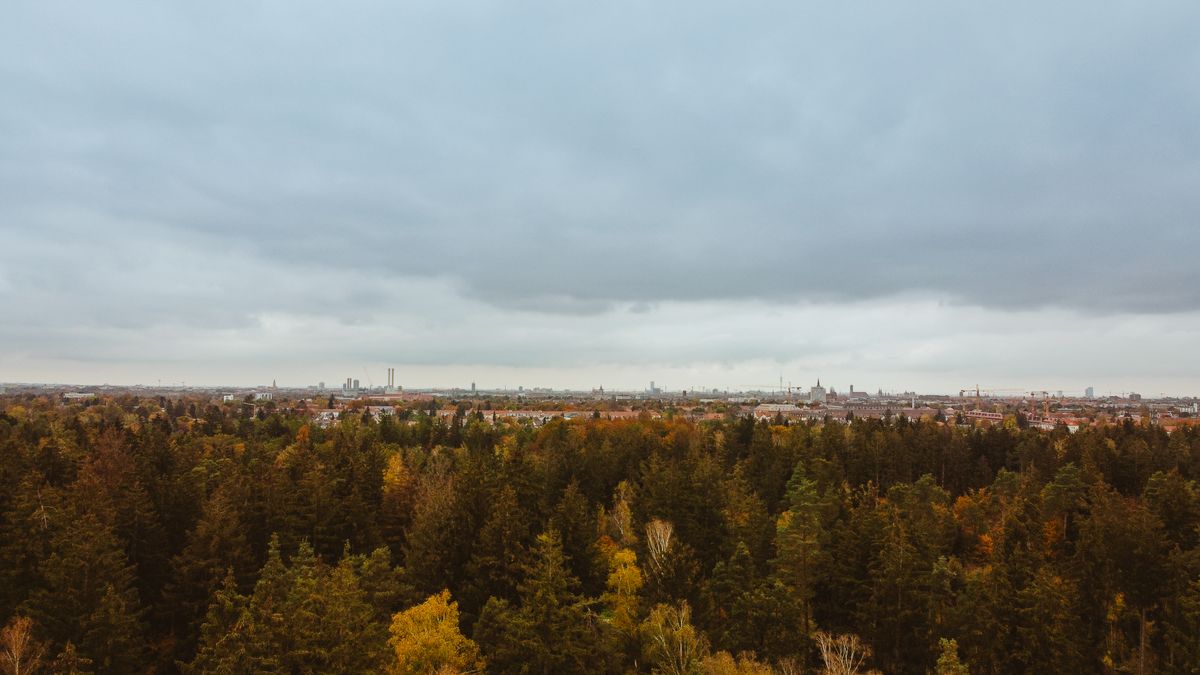 Schwabing München - parcul și zona verde toamna