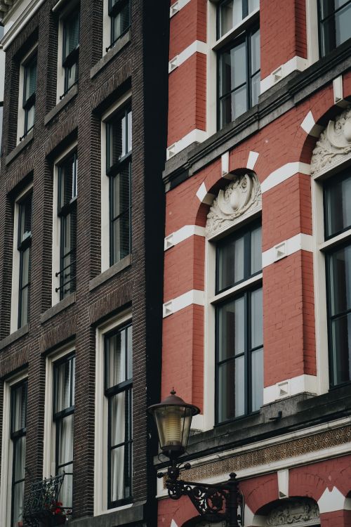 Free Close-up view of classic European architectural facades in a city setting. Stock Photo