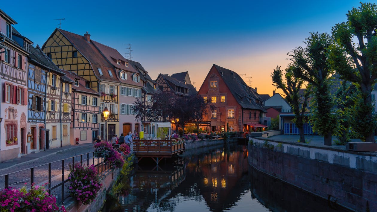 คลังภาพถ่ายฟรี ของ alsace, colmar, กลางคืน