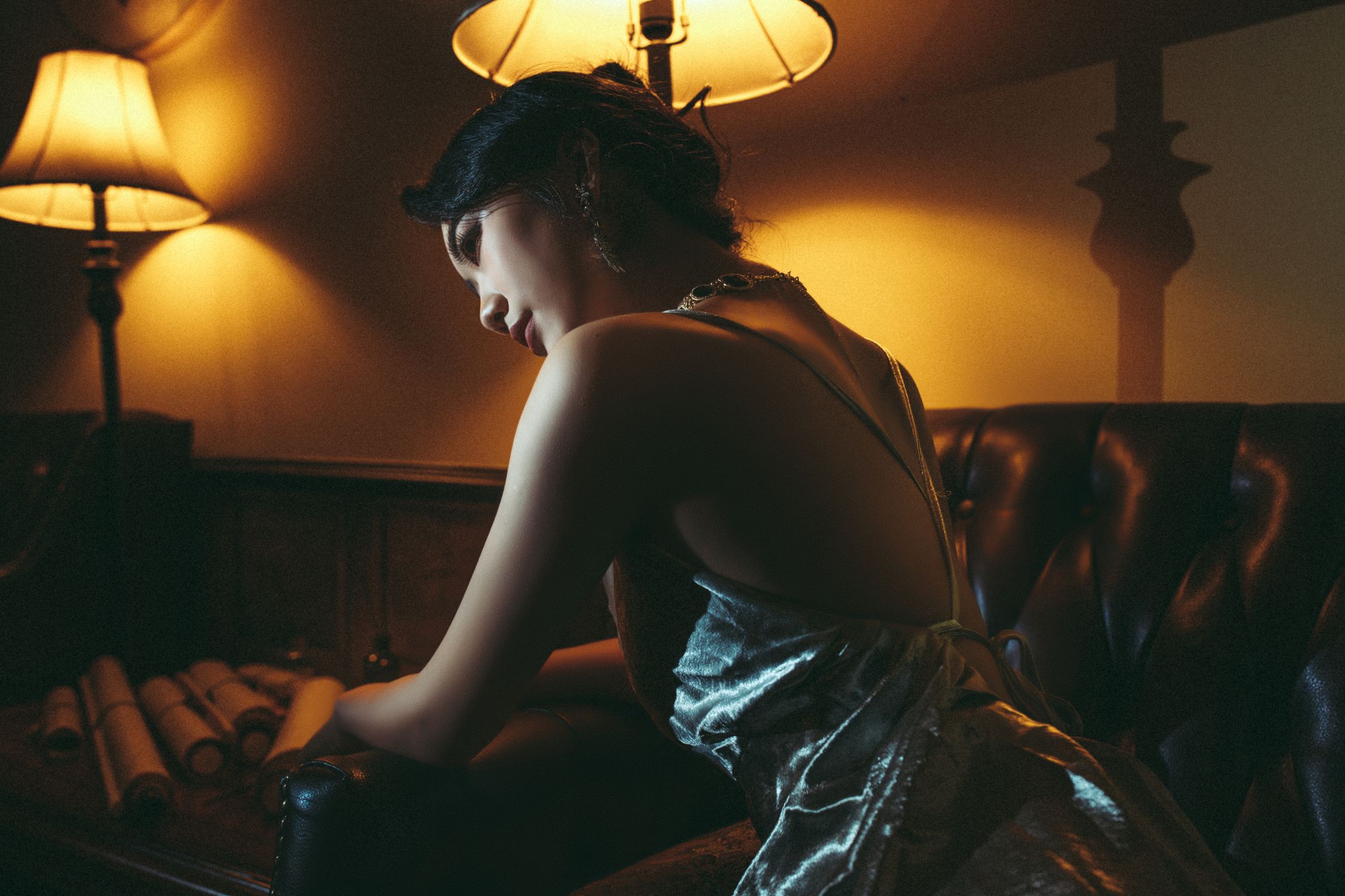 Elegant Woman in Vintage Interior Setting · Free Stock Photo