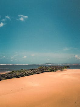 Serene beach landscape of Barra do Cunhaú, showcasing natural beauty and tranquility.