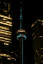 CN Tower Illuminated at Night in Toronto
