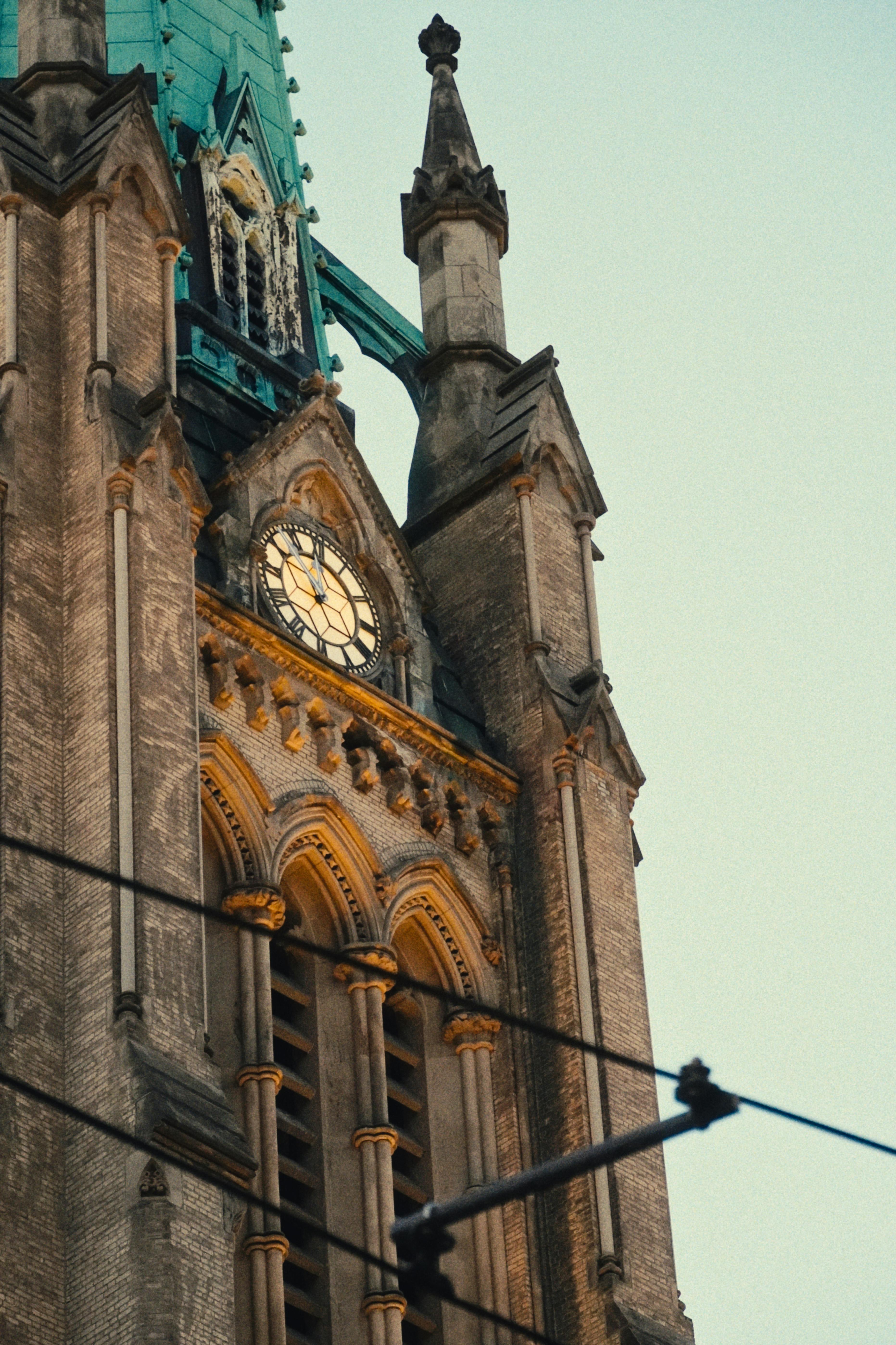 historic clock tower with gothic architecture