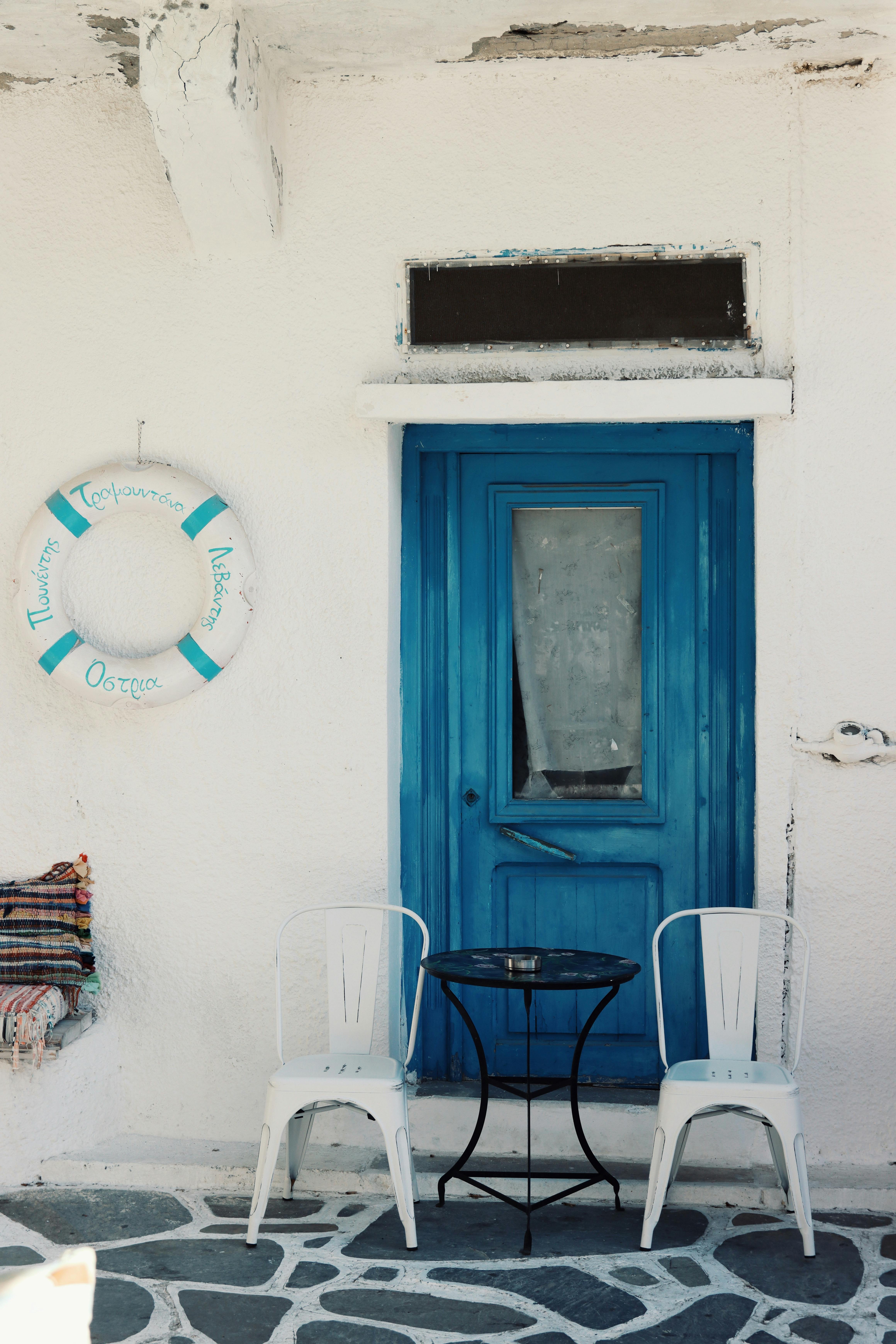 charming blue door in naxos greece