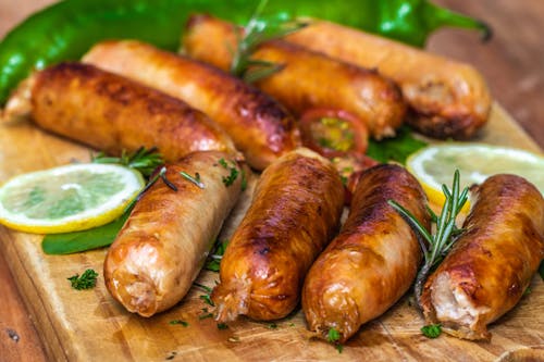 Cooked Sausages In Close-Up View