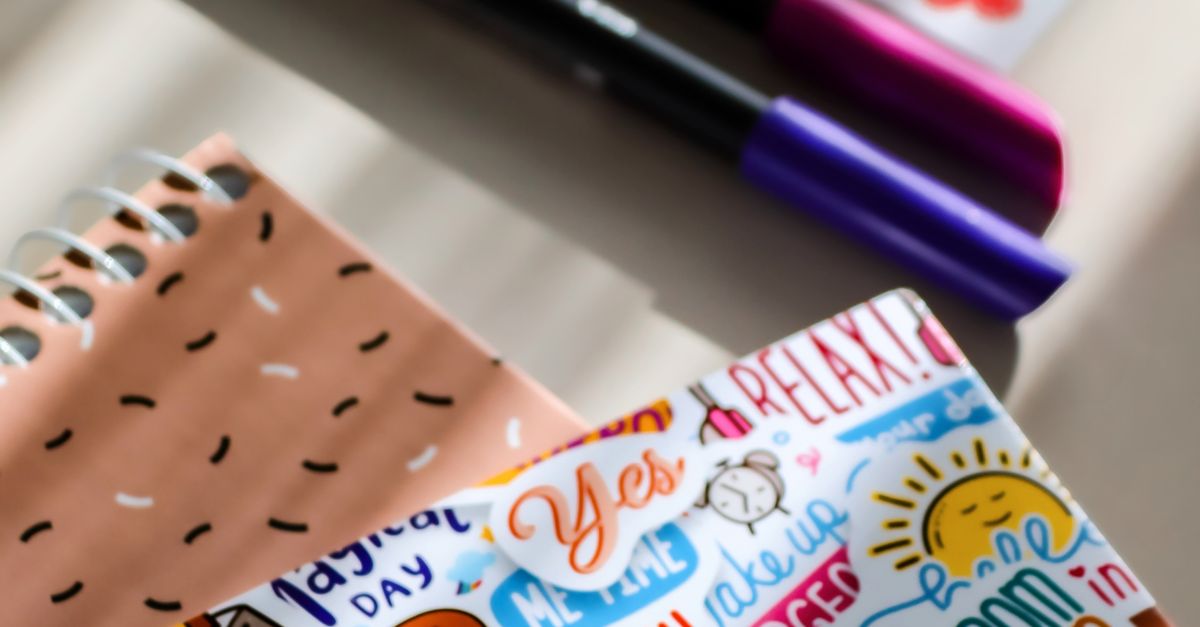 Sticker Composition Examples Colorful Stationery and Stickers Composition · Free Stock Photo