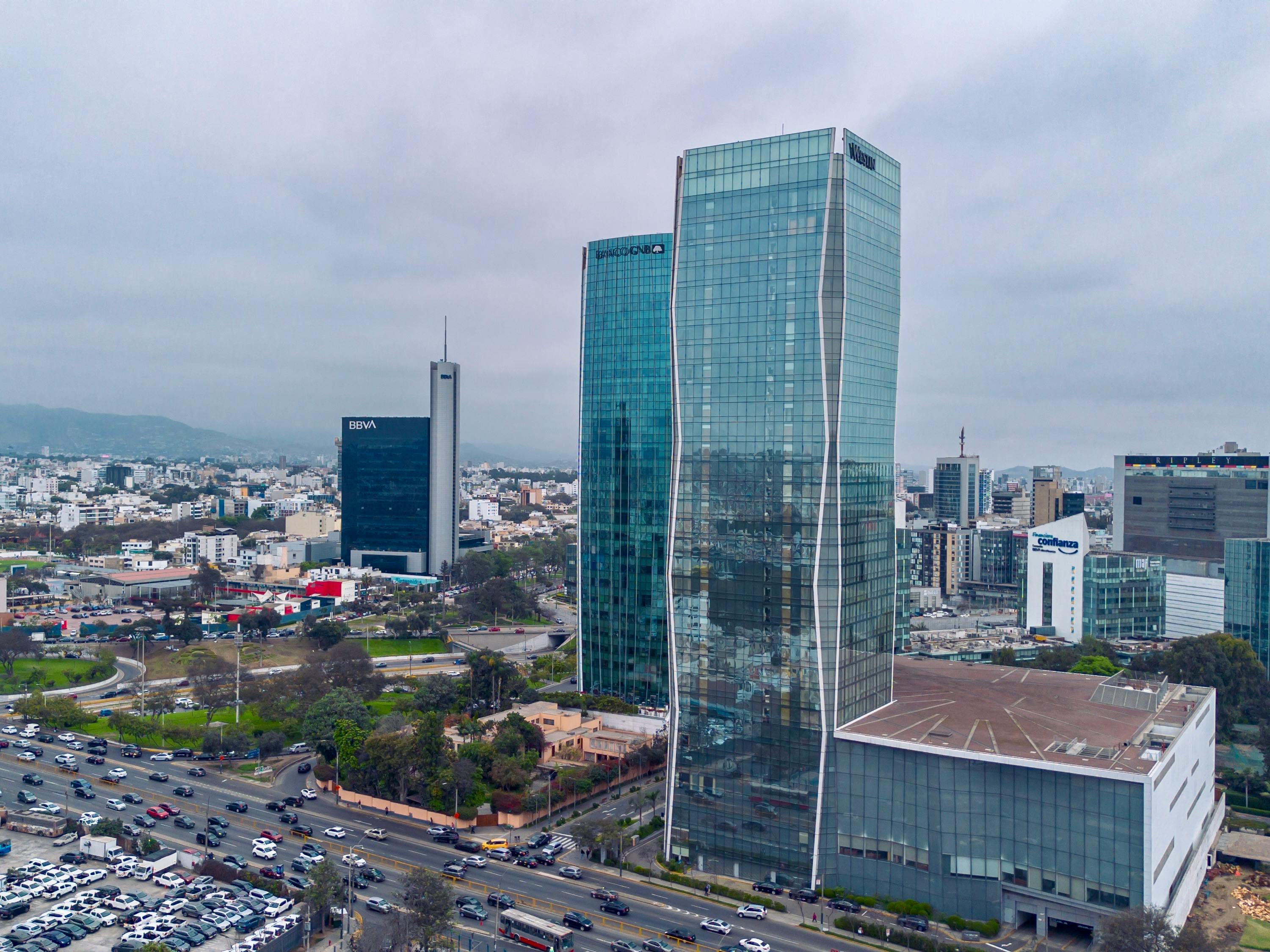 View of modern buildings in Lima, Peru