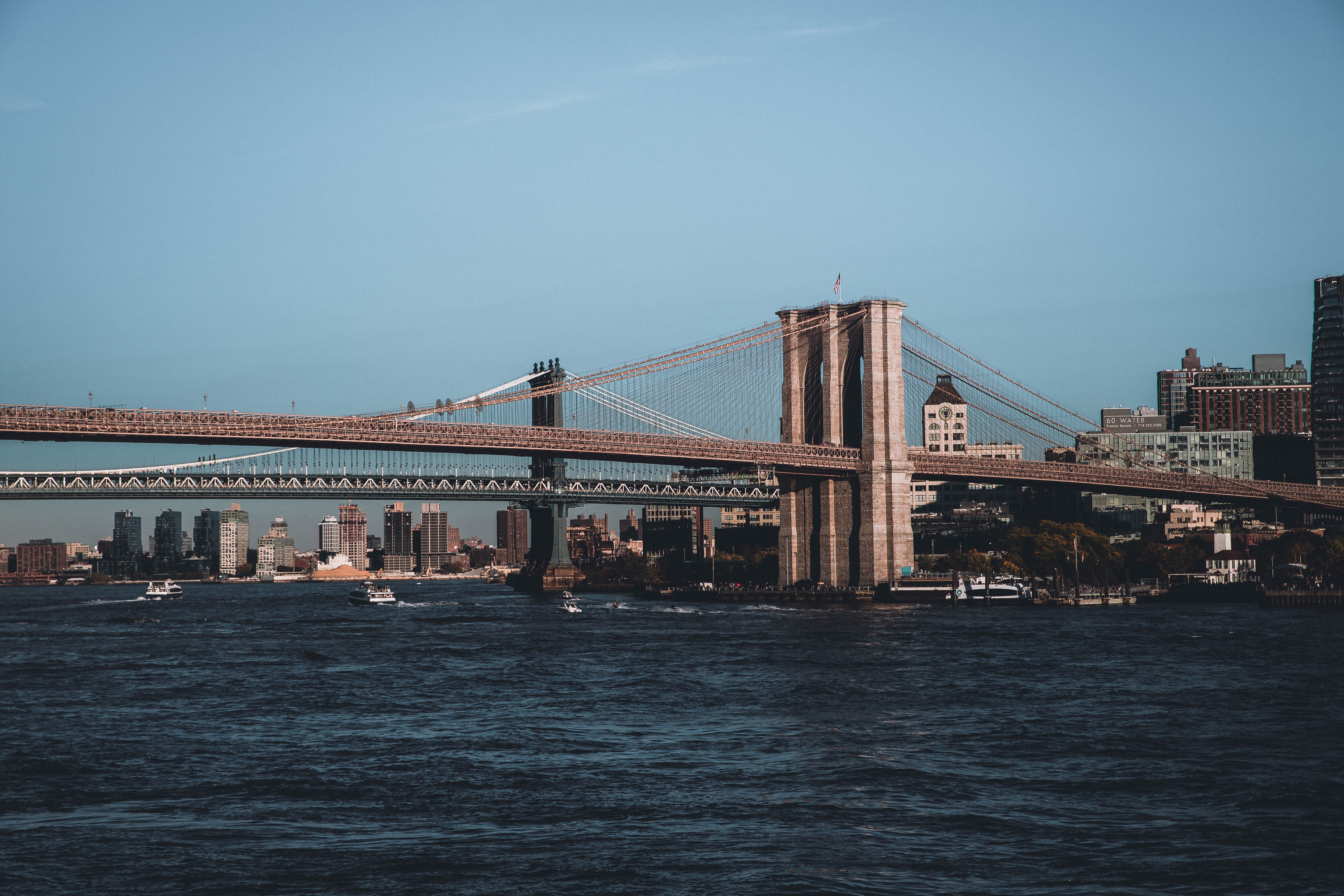 Brooklyn Bridge with New York City Skyline · Free Stock Photo