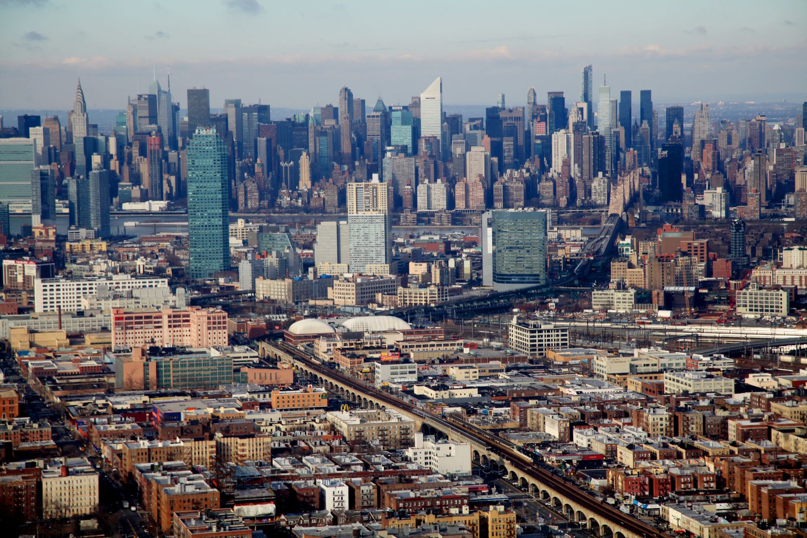 Aerial view of the Midtown Manhattan skyline in New York City