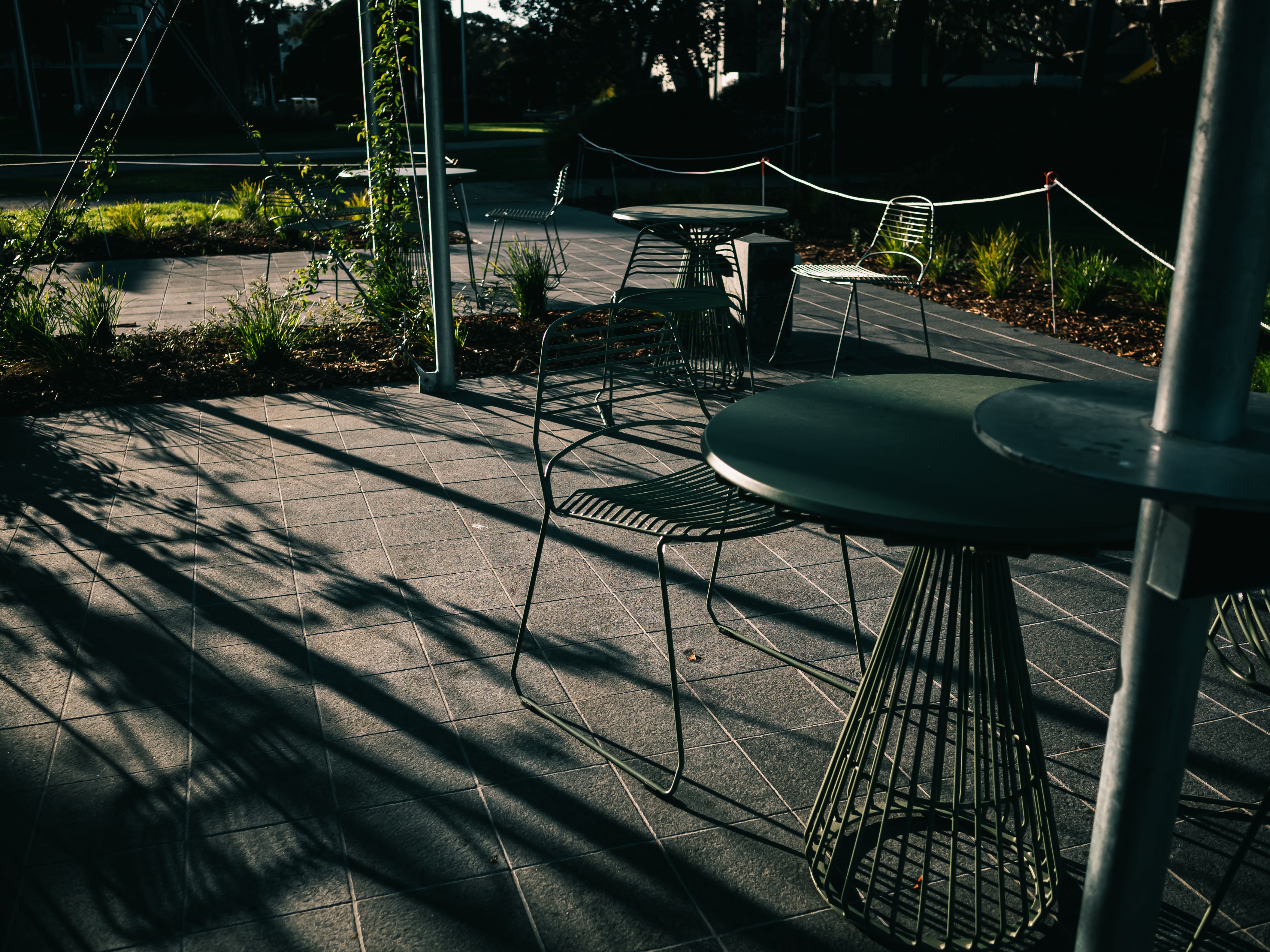 modern landscape design with outdoor living space - landscaping designer near me