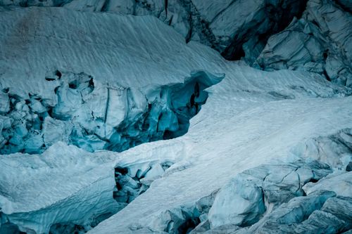 Free Stunning icy formations of glacier landscape in Haute-Savoie, France, showcasing nature's raw beauty. Stock Photo