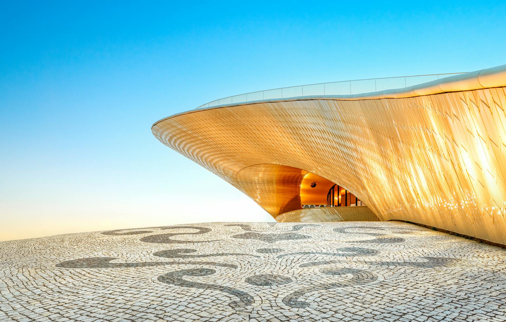 Portugal, Lisbon - MAAT Museum in Belen, Lisboa - Typical Portuguese Pavement.