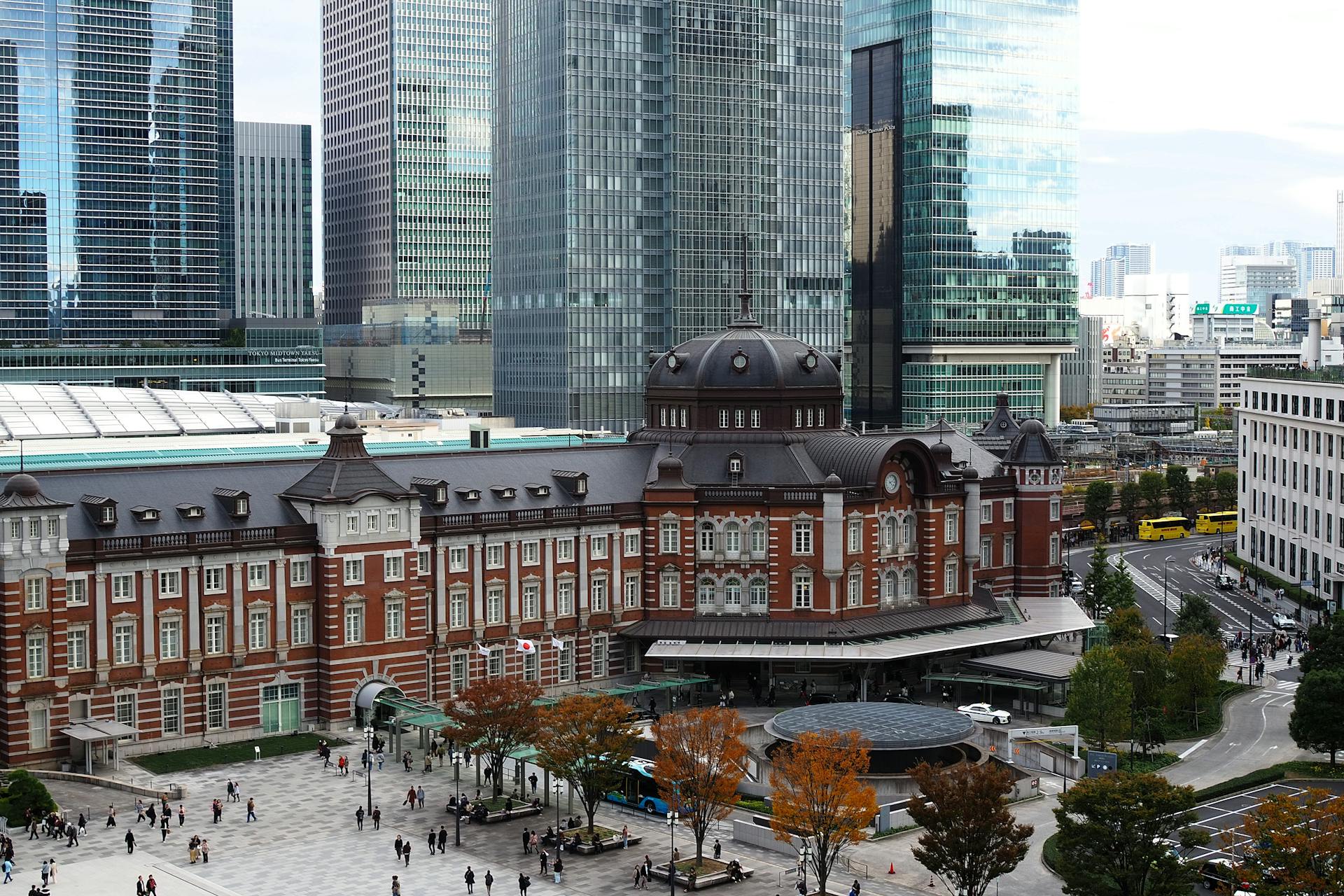 Tokyo Station in Chiyoda City Skyline