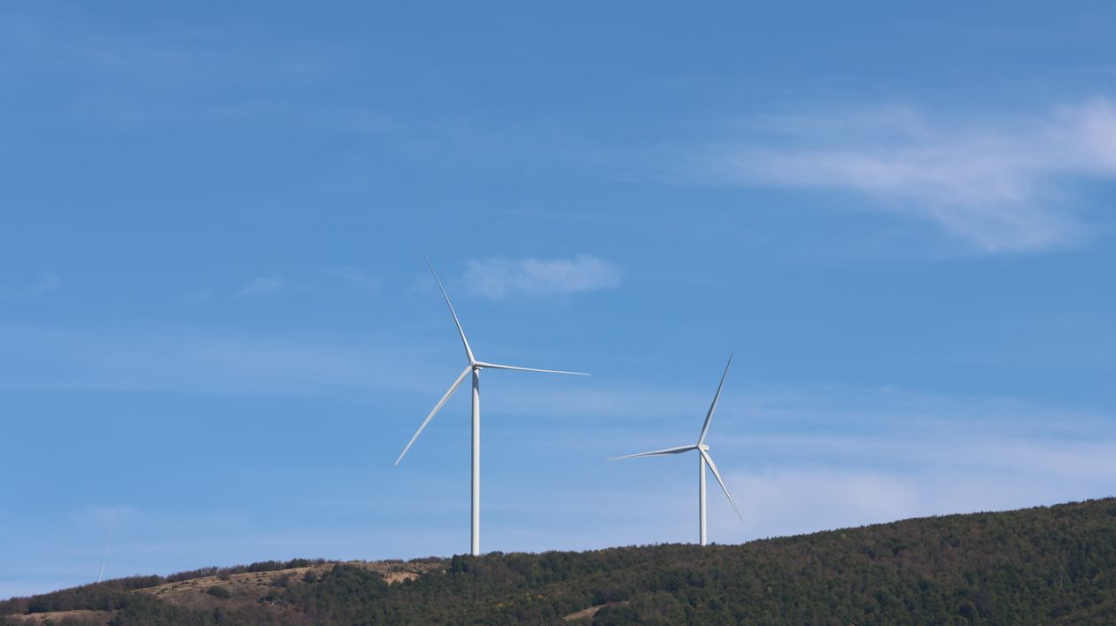 Wind Turbines on Bajgora Hill Under Blue Sky · Free Stock Photo