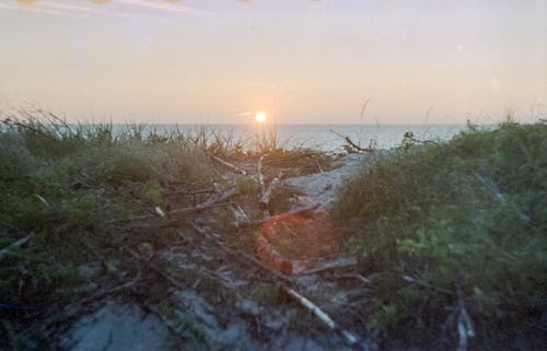 Foto Der Küste Während Der Morgendämmerung