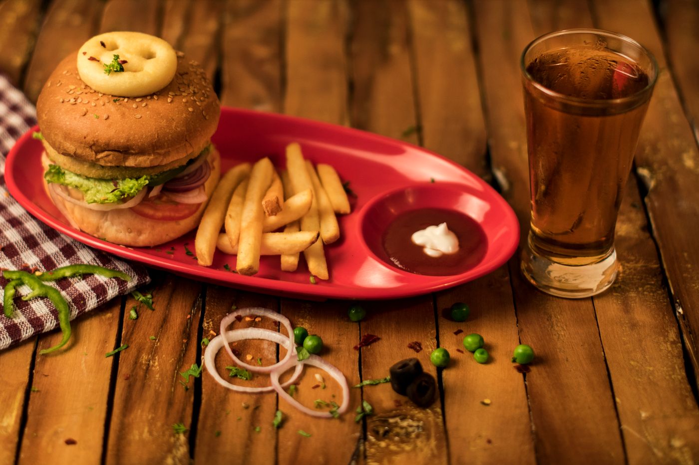 Burger and fries