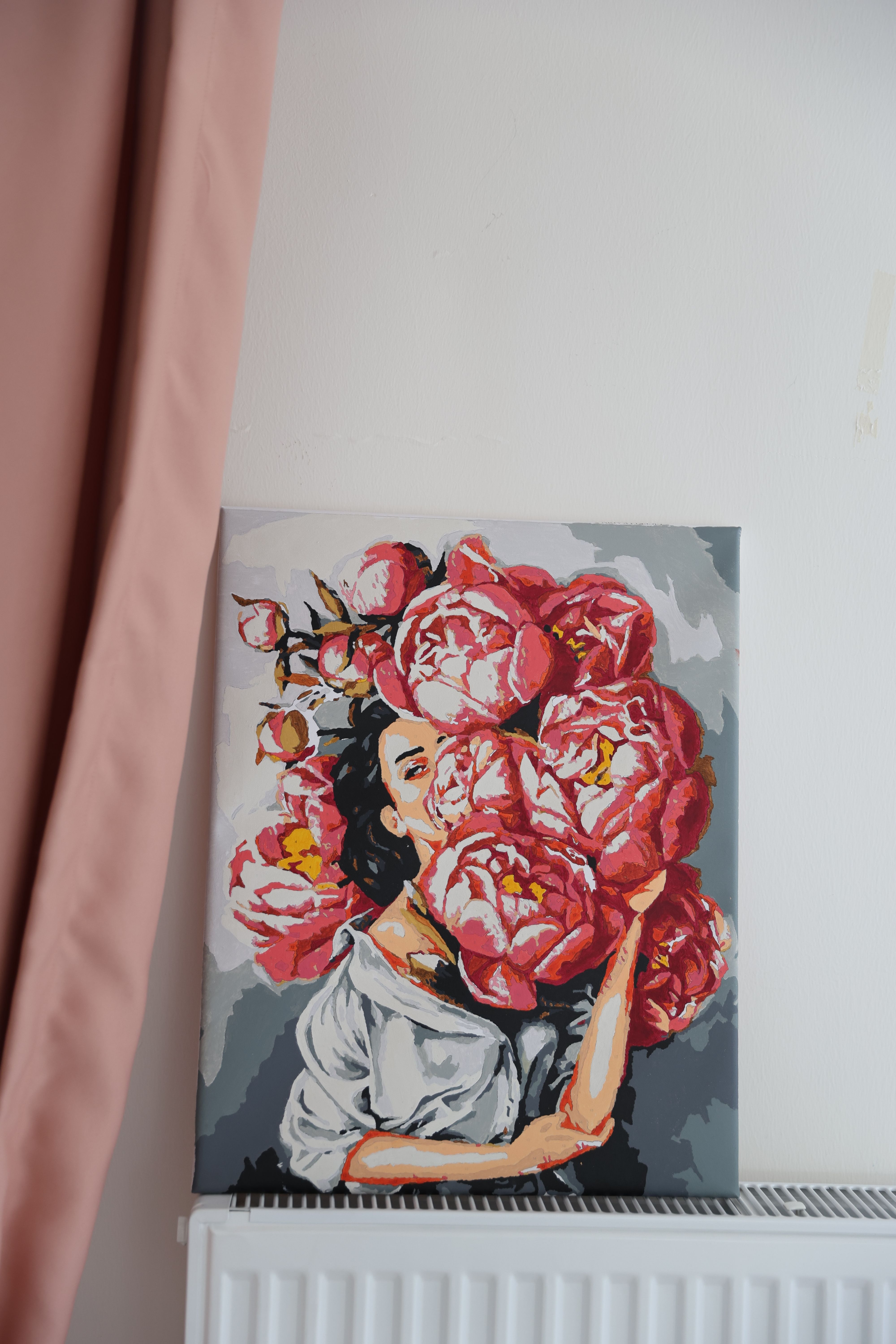 Vibrant Floral Portrait Canvas on Display · Free Stock Photo