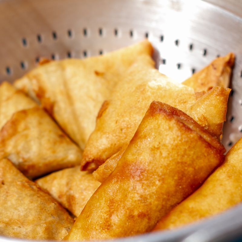 Air Fryer Samosas with Spiced Potato and Pea Filling