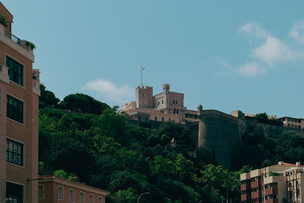 Palatul Princiar din Monaco, cu piața și fațada istorică