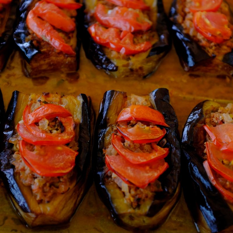 Palestinian Egg Maqluba-Style Eggplant Bake