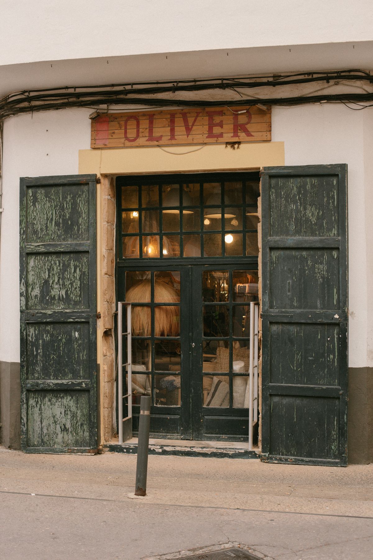 A rustic shopfront in Ibiza, Balearic Islands — the bohemian boutiques of the white island