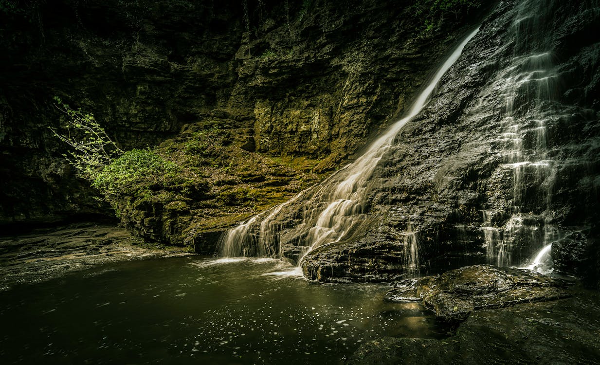 Long-Exposure Photo of Waterfall