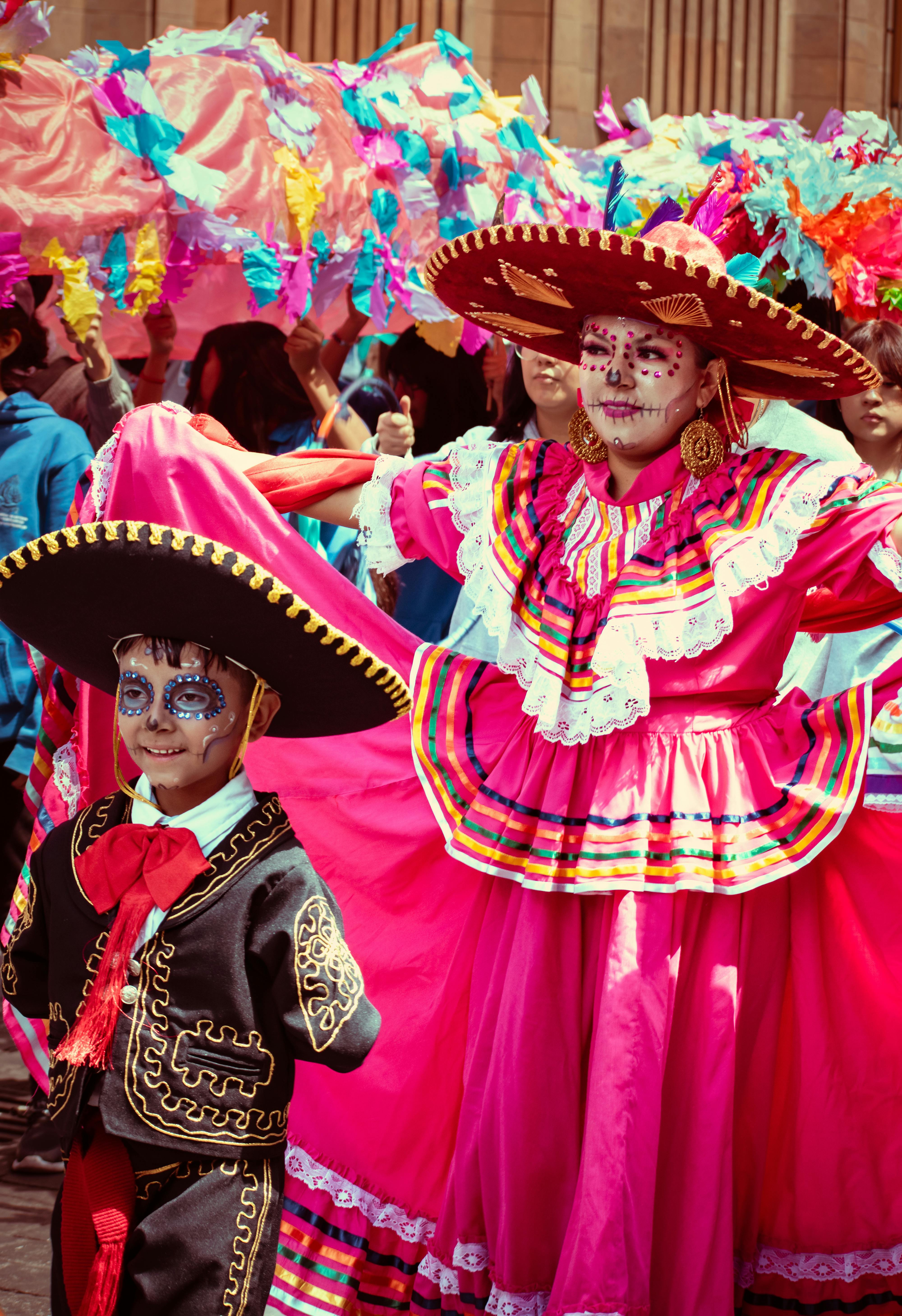 vibrant day of the dead celebration parade