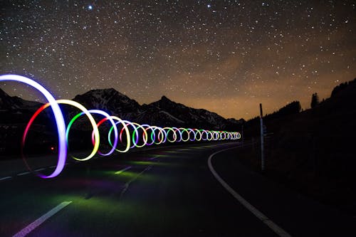 Free Lighted Roadside Rings Stock Photo
