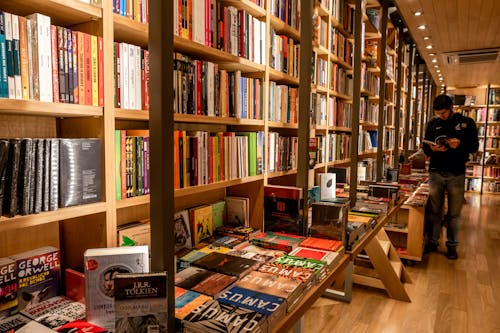 Free stock photo of architecture, book shelves, book stack