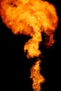 Dramatic Fire Explosion with Dark Background
