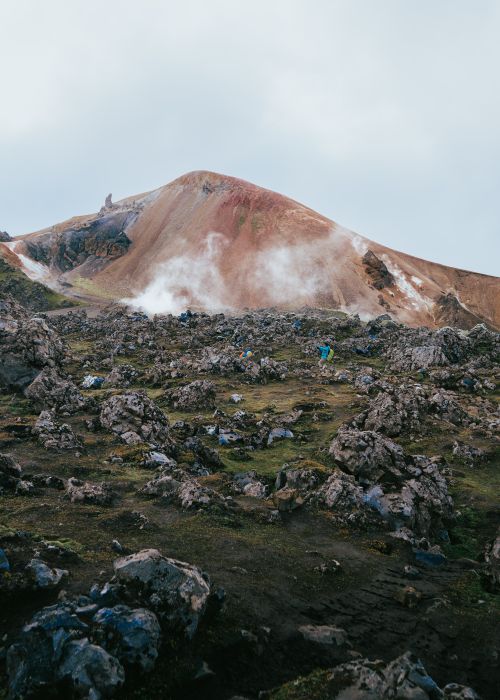 Free Colorful mountains and rugged terrain define Iceland's Landmannalaugar Highlands. Stock Photo