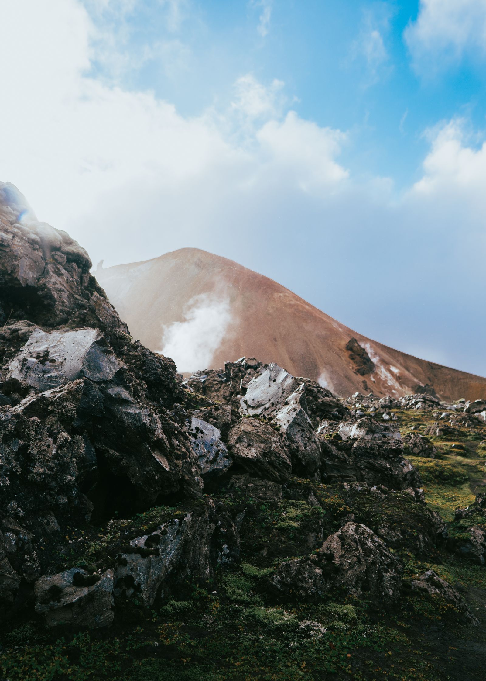 The rocky, geothermal highlands of Landmannalaugar in Iceland's interior