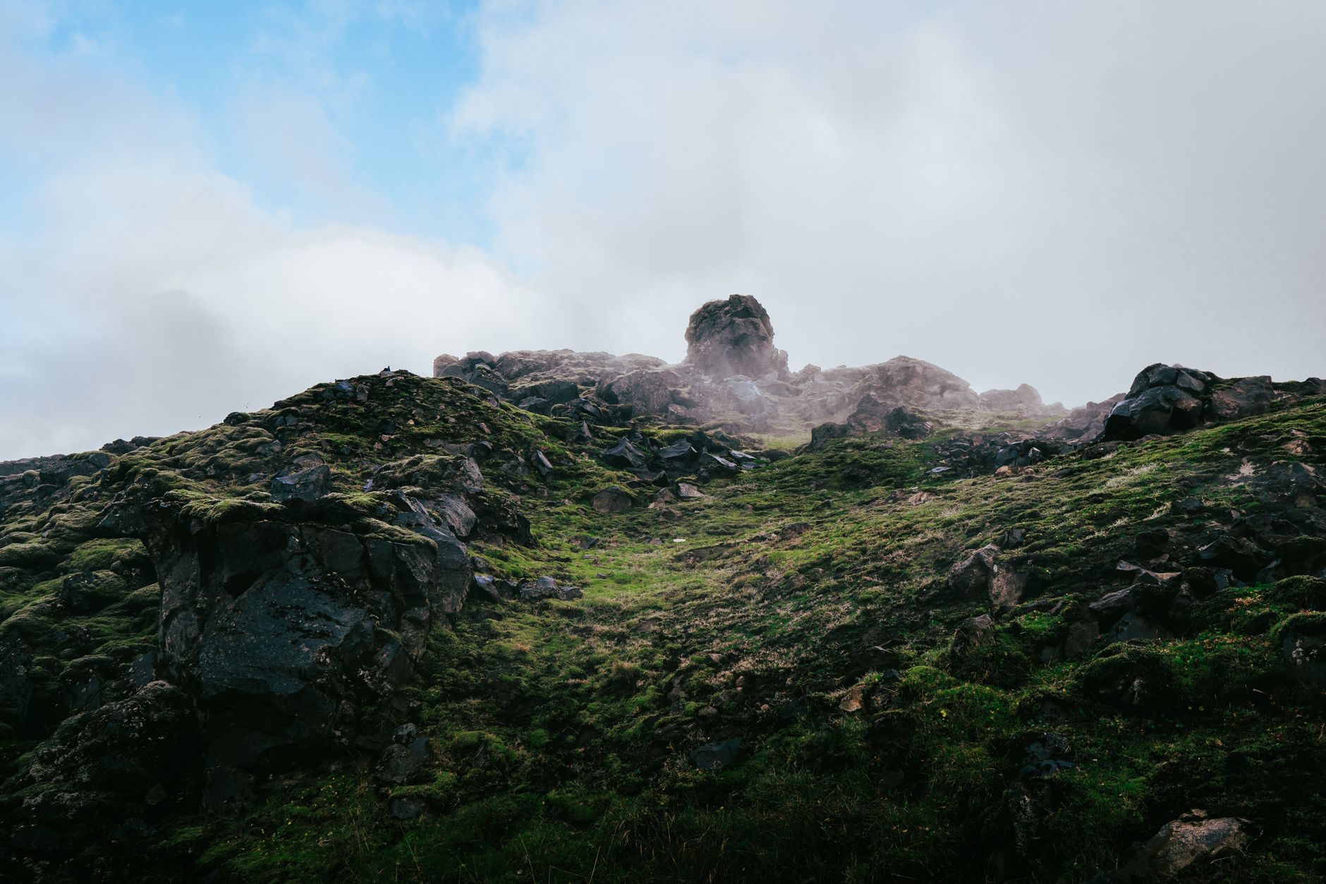 Ring Road stretching across black lava fields toward distant glaciers