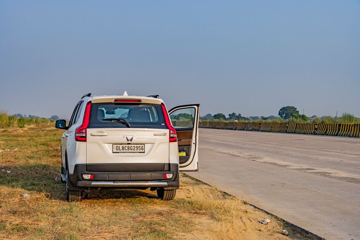 White SUV on Indian highway
