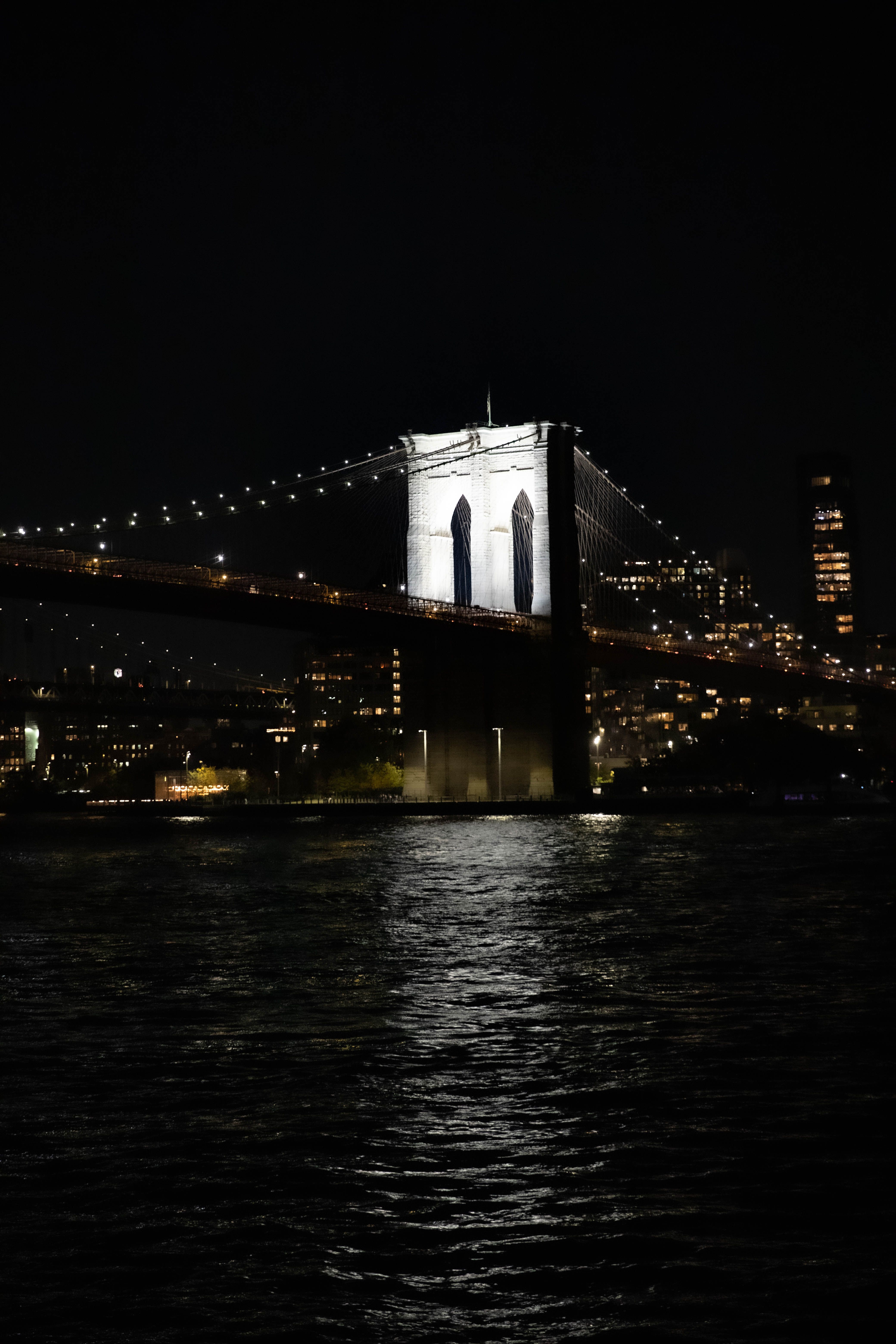 Brooklyn Bridge Illuminated at Night · Free Stock Photo