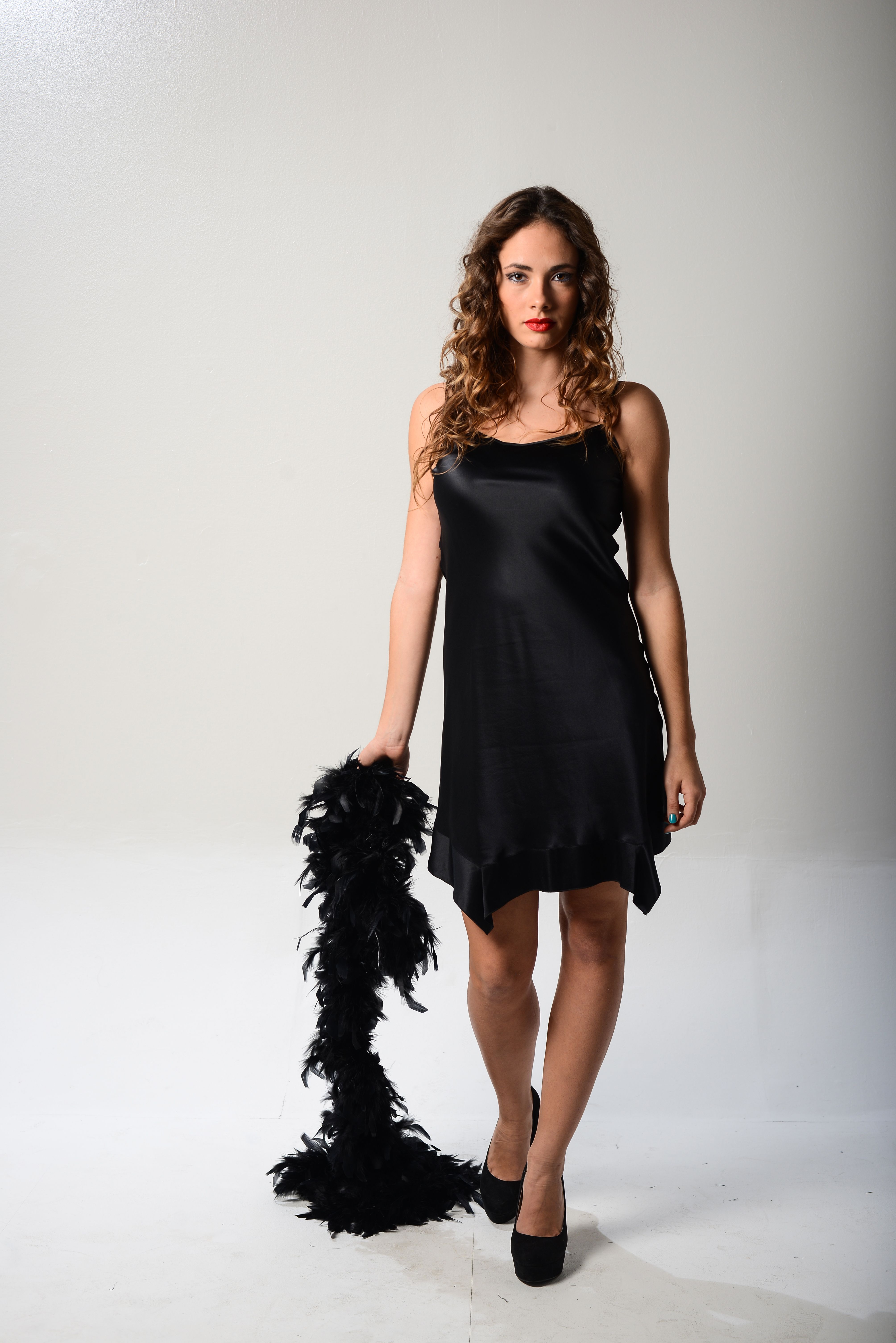 Elegant Woman in Black Dress Studio Portrait · Free Stock Photo