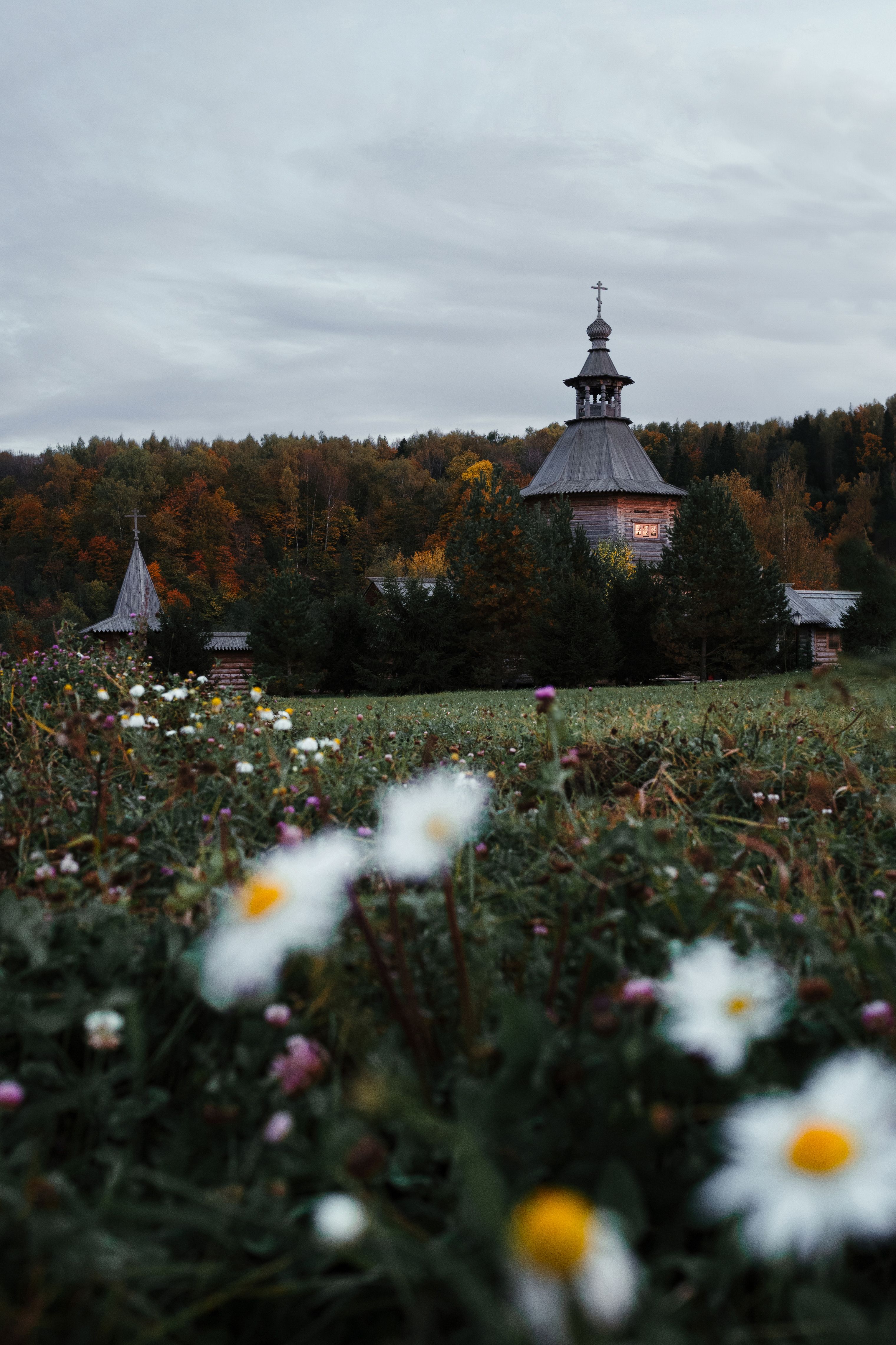 Scenic Autumn Landscape with Rustic Church · Free Stock Photo
