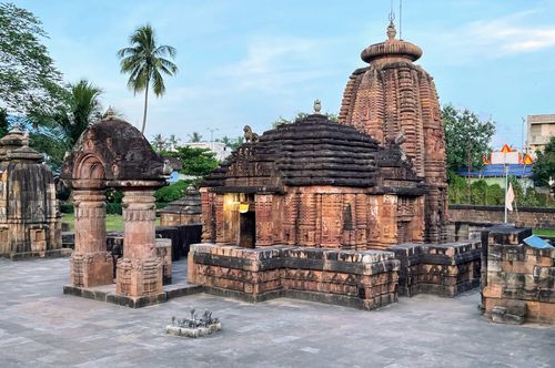 Free 12th-century Kalinga architectural style temple in Bhubaneswar, Odisha, India. Stock Photo